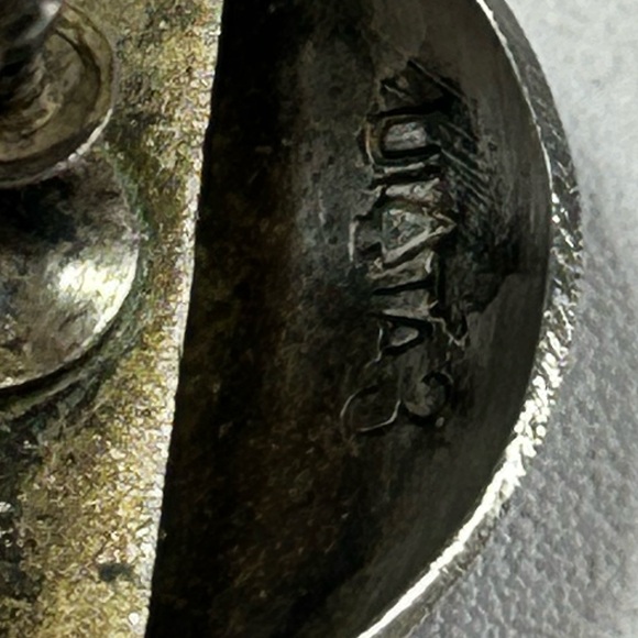 Navajo Vintage Native Signed Sterling Silver 925 Concho Earrings Screwback UITA3 - Picture 8 of 9